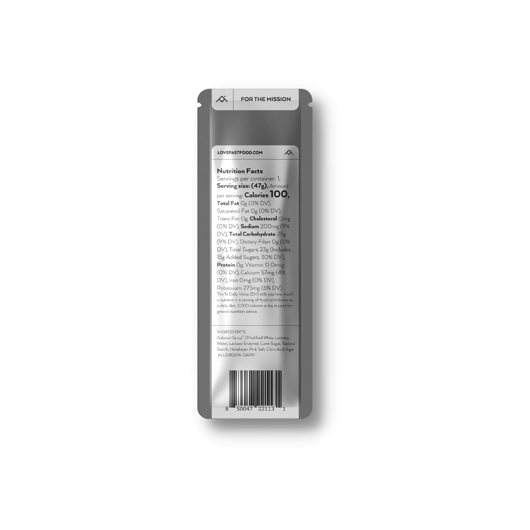 Small pouch original flavor Fastfood gel nutrition facts