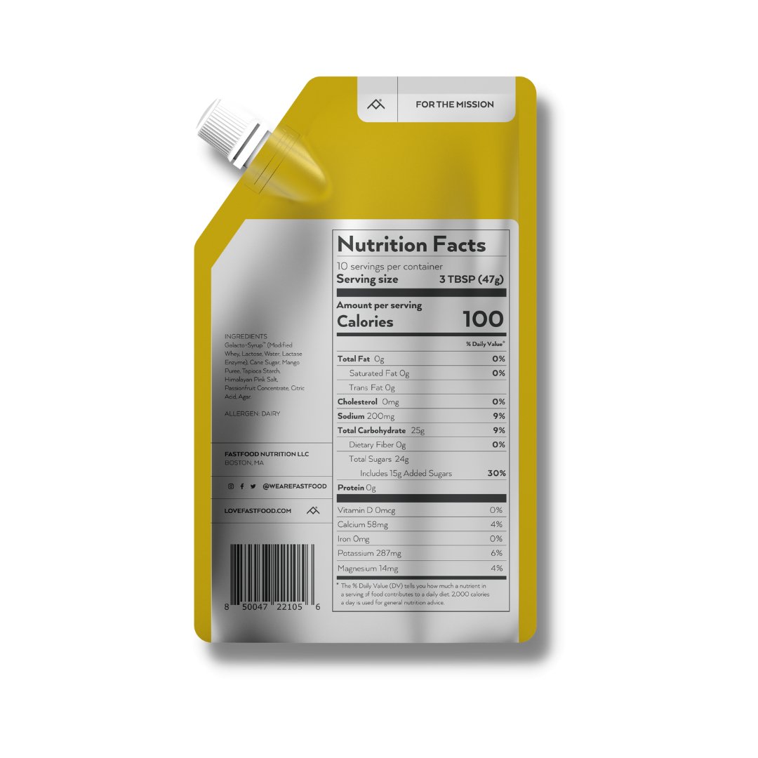 Fastfood gel pouch mango passionfruit flavor nutrition facts