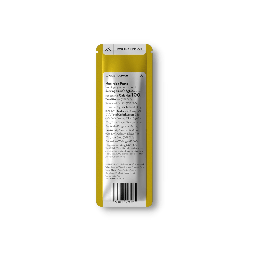 Galacto-Gel™️ - Fastfood small pouch mango passionfruit flavor nutrition facts