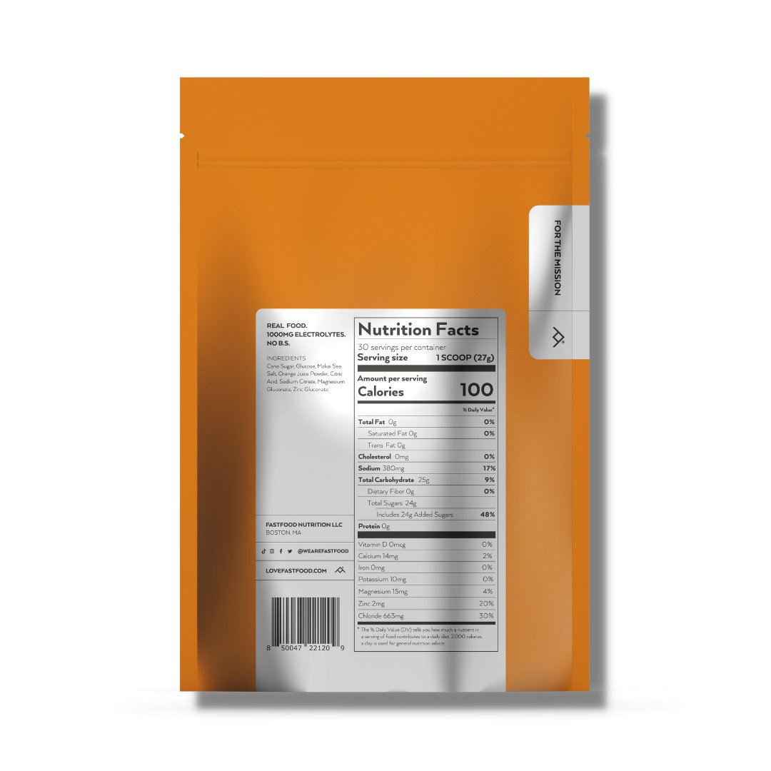 Hydrator - Fastfood- Orange- Nutrition Label